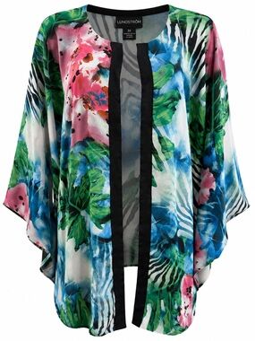 Lundström 3X Tropical Floral Kimono Cardigan Cover Up  Open Front Canada